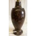 VINTAGE LAMP WITH DARK BURGUNDY MARBLE BASE AND PLEATED SILK SHADE